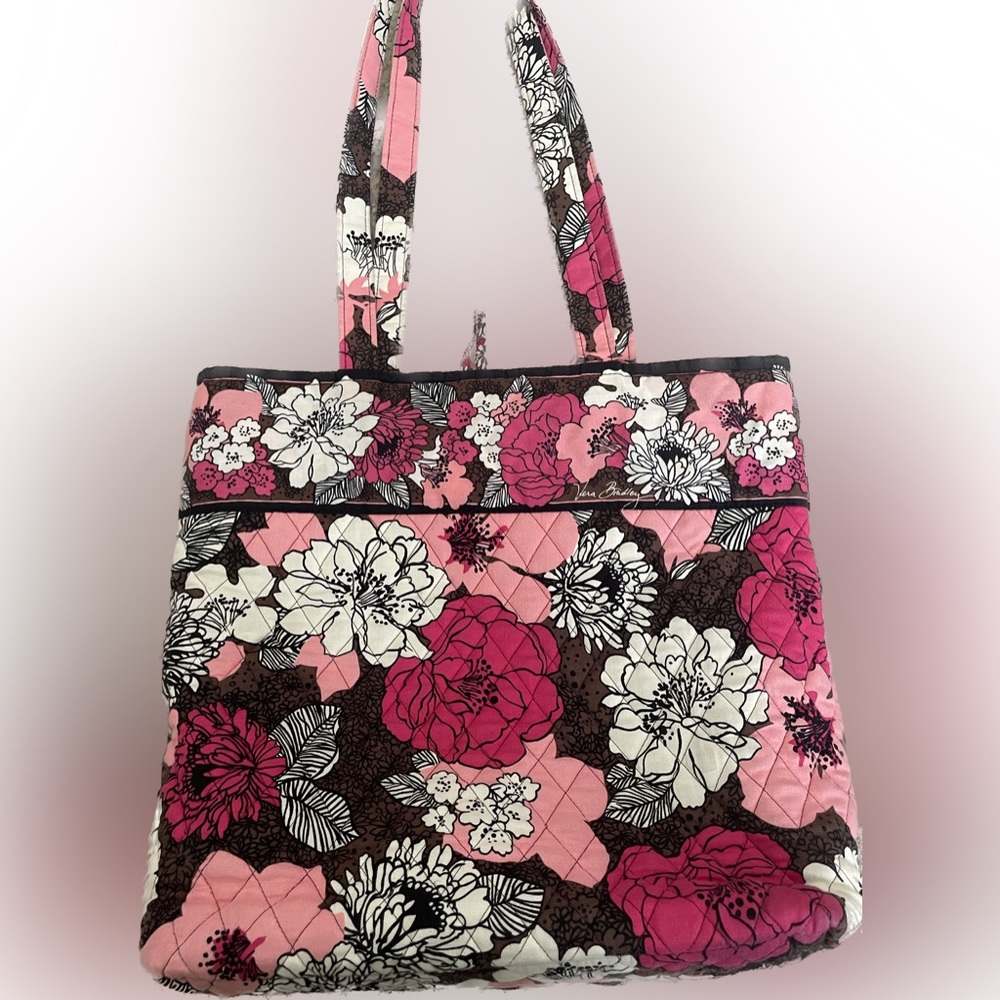 Vera Bradley Retired Mocha Rouge Shoulder Tote Gem